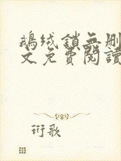 鹅绒锁无删减全文免费阅读笔趣阁