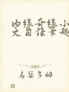 内缘奇缘小说全文目录笔趣阁