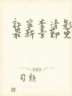 许宁李清影小说最新章节更新时间封面