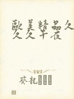 欧美精品久久久久久午夜