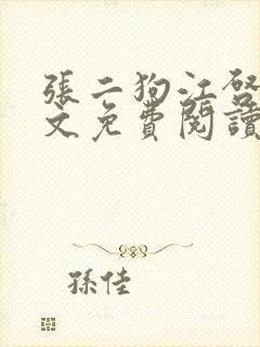 张二狗江启凤全文免费阅读