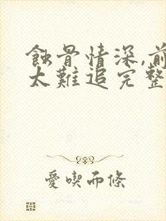 蚀骨情深,前妻太难追完整阅读