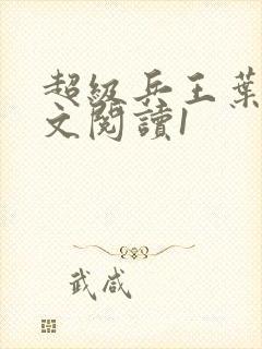 超级兵王叶谦全文阅读1