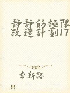 静静的极限自我改造计划17