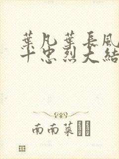 叶凡叶长风一门十忠烈大结局