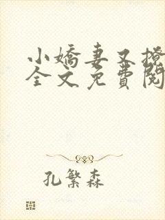 小娇妻又撩又甜全文免费阅读封面