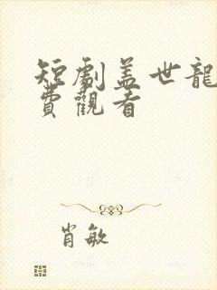 短剧盖世龙婿免费观看封面