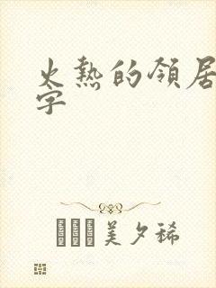 火热的领居中文字