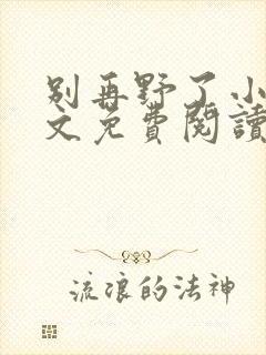 别再野了小说全文免费阅读无弹窗