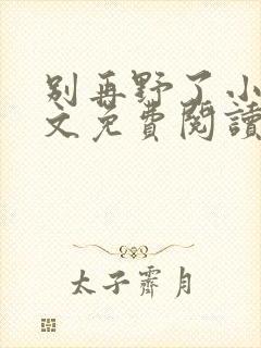 别再野了小说全文免费阅读无弹窗