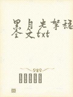 黑月光拿稳小说全文txt