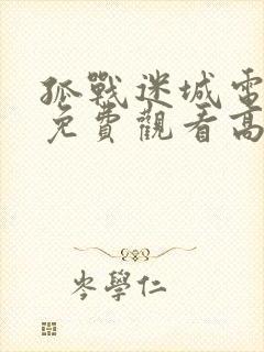 孤战迷城电视剧免费观看高清