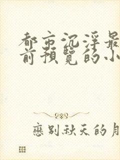 都市沉浮最快超前预览的小说3030