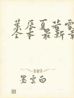 叶辰夏若雪孙怡全本 最新章节封面