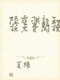 陆霆渊许知夏小说免费阅读最新章节