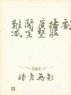 难哄广播剧未删减完整版封面