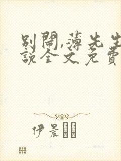 别闹,薄先生小说全文免费阅读