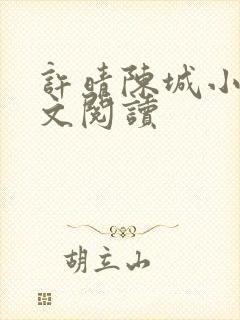 许晴陈城小说全文阅读封面