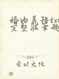 婚内义务txt完整版笔趣阁