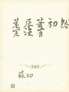 叶辰萧初然更新完没有