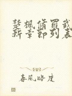 楚枫修罗武神最新章节列表枫