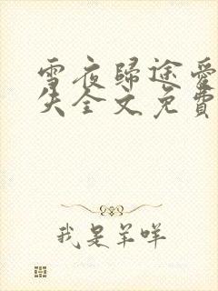 雪夜归途爱意尽失全文免费阅读笔趣阁封面