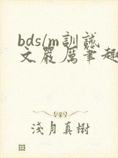 bds/m训诫文严厉笔趣阁公开