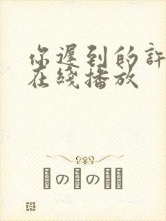 你迟到的许多年在线播放