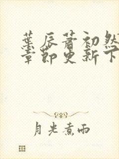 叶辰萧初然最新章节更新下