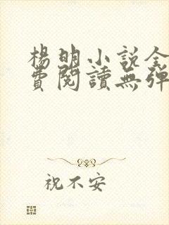 杨明小说全文免费阅读无弹窗