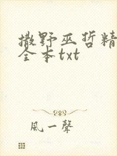 撒野巫哲精校版全本txt