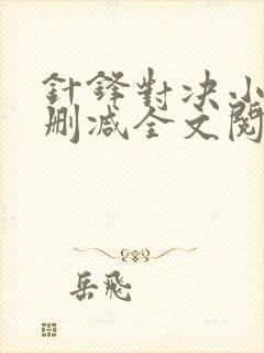 针锋对决小说未删减全文阅读