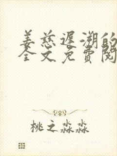 姜慈迟溯的小说全文免费阅读封面