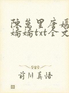 陈万里唐嫣然宋娇娇txt全文免费阅读封面