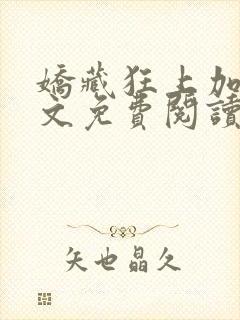 娇藏狂上加狂全文免费阅读笔趣阁封面