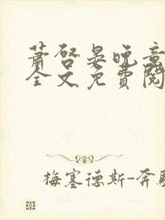 萧启晏晚意小说全文免费阅读封面