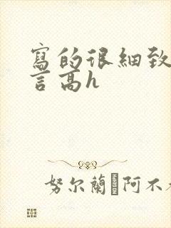 写的很细致的古言高h