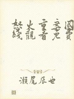 怒火重案国语在线观看免费完整版