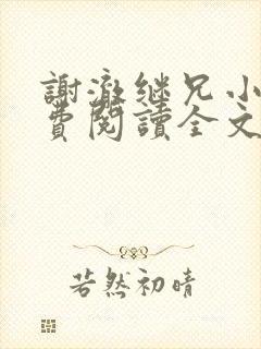 谢澈继兄小说免费阅读全文无弹窗