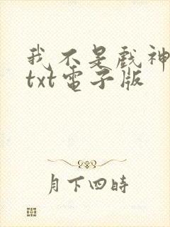 我不是戏神小说txt电子版