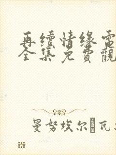 再续情缘电视剧全集免费观看封面