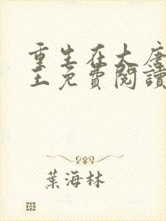 重生在大唐当闲王免费阅读