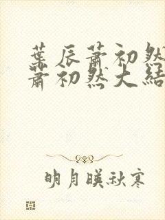 叶辰萧初然叶辰萧初然大结局看完