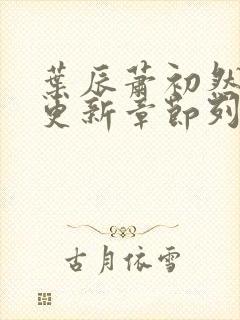 叶辰萧初然最新更新章节列表