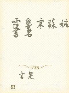 霍枭寒苏婉什么书名封面