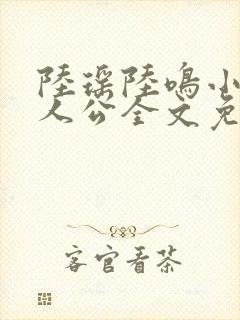 陆瑶陆鸣小说主人公全文免费阅读笔趣阁