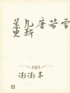 叶凡唐若雪今天更新