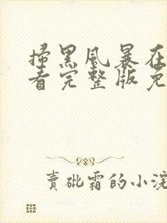 扫黑风暴在线观看完整版免费观看