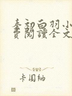秦初白羽小说免费阅读全文无弹窗