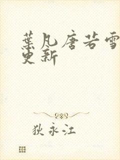 叶凡唐若雪免费更新封面